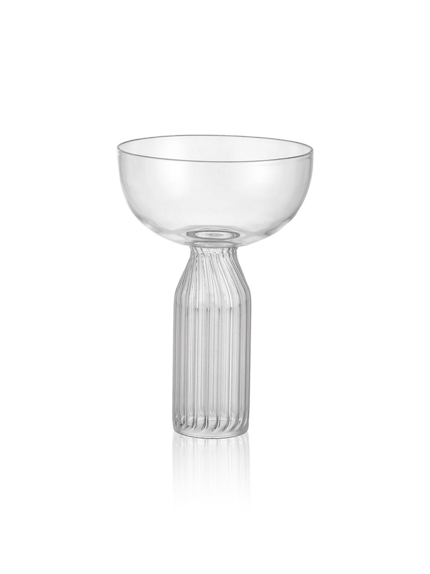 Trovea's U-Ribbed Stem Royal Coupe Transparent Glass Cocktail Glass - Set of 4