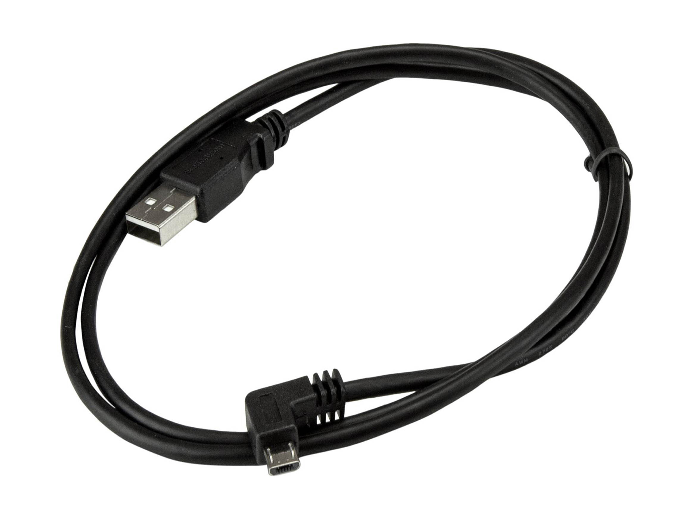 StarTech.com USBAUB2MLA Micro-USB Charge-and-Sync Cable M/M - Left-Angle Micro-USB - 24 AWG