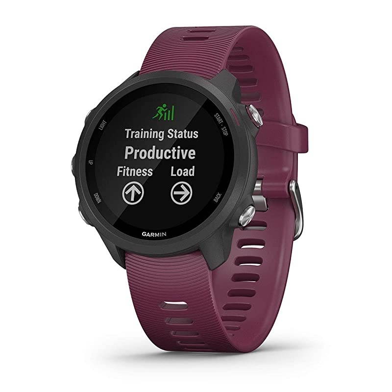 Garmin Forerunner 245 (Berry) Power Bundle | +HD Screen Protectors &  Portable Charger | Advanced Analytics, Heart Rate | Running GPS Watch | 010-02120-01