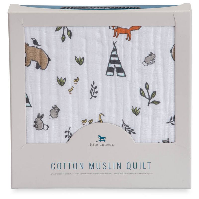 Little Unicorn 4-Layer Cotton Swaddle Blanket - Forest Friends