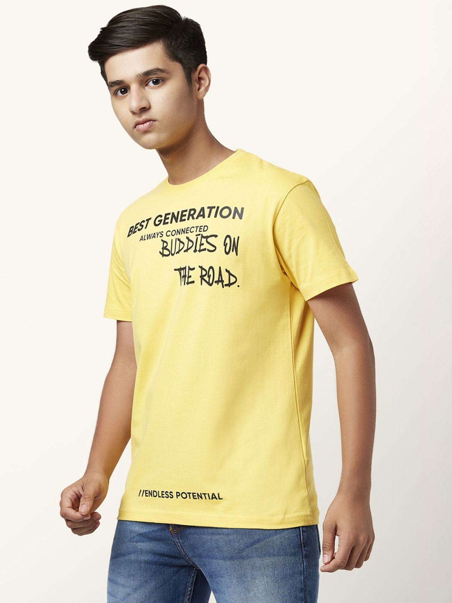 Coolsters by Pantaloons Boys Yellow Cotton Printed T-Shirt
