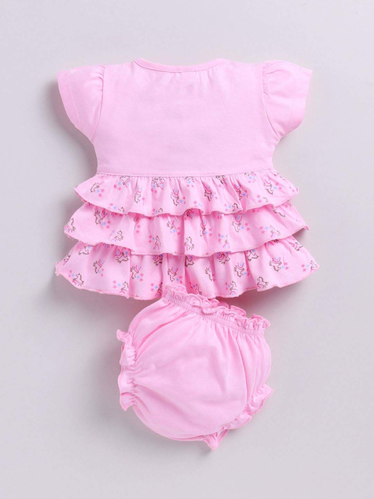 ANNIE Girls Pink Cotton Printed Top & Short sets