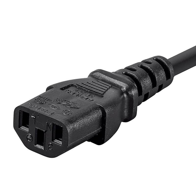 12ft 18AWG Power Cord Cable w 3 Conductor PC Power Connector Socket 10A NEMA 515P to IEC320C13