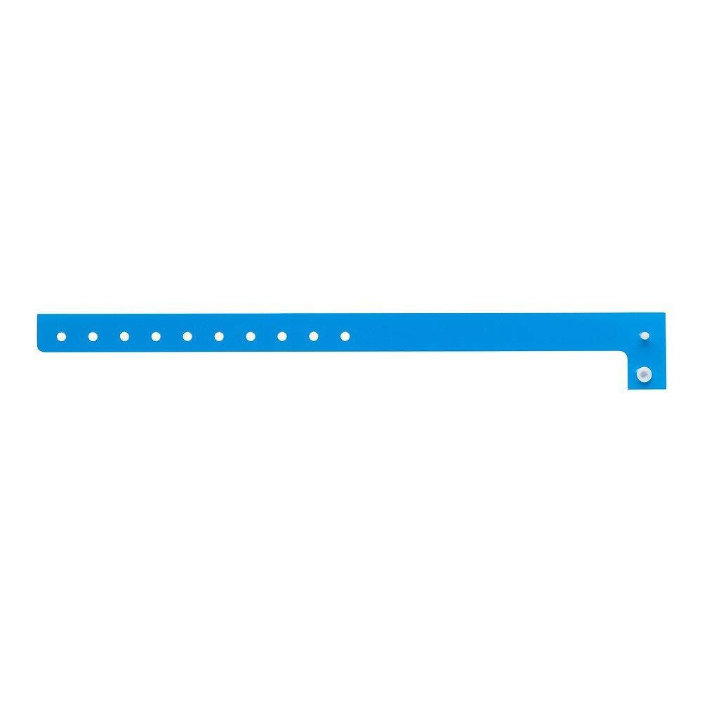 WristCo Neon Blue Plastic Wristbands - 100 Pack Wristbands For Events