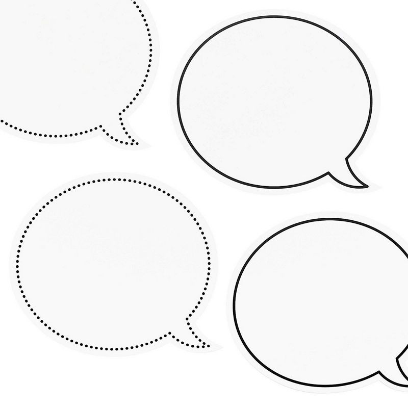 48-Pack Laminated Erasable Speech Bubble Cutouts for Bulletin Board, 9 x 8 inches
