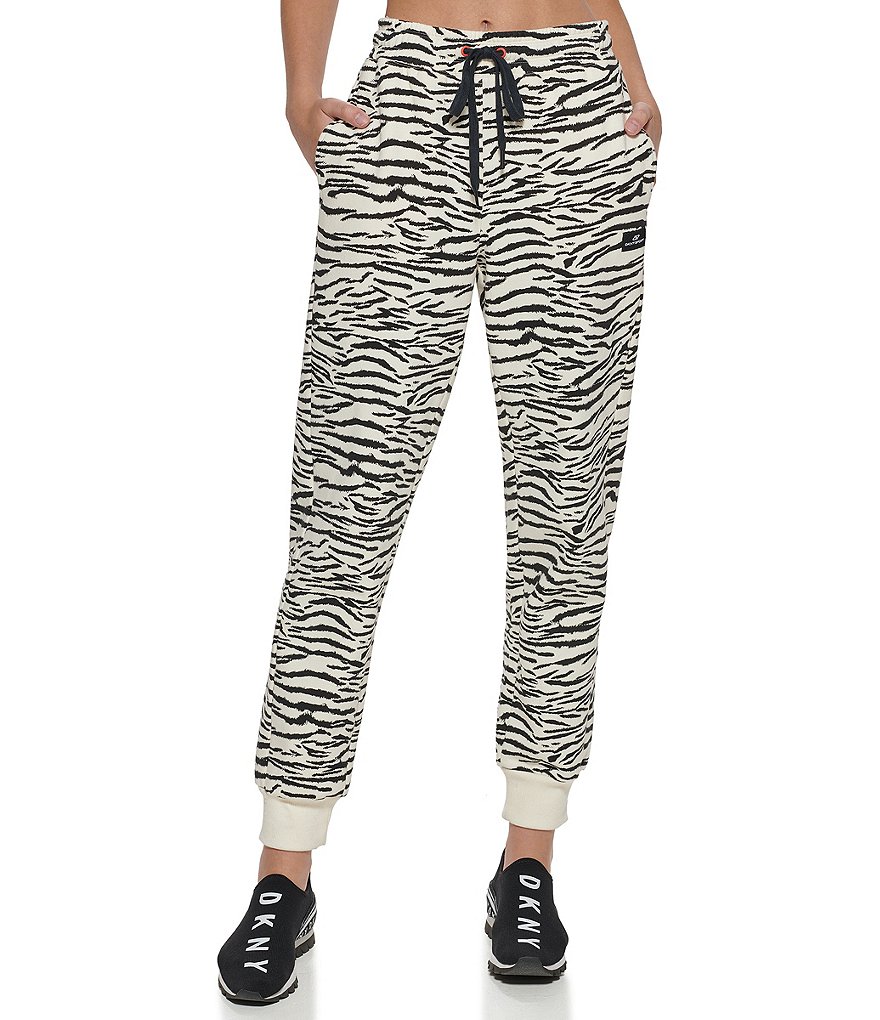 DKNY Sport Tiger King Print Relaxed Fleece Coordinating Joggers