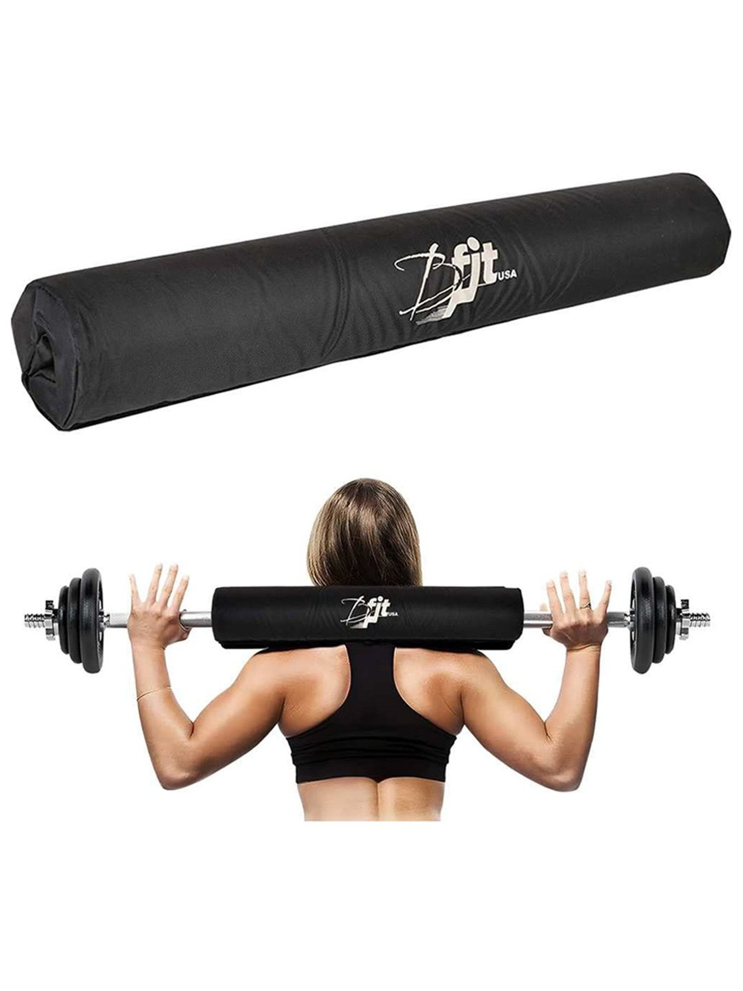 B Fit Extra Thick Barbell Squat Pad for Weight Lifting (Black)