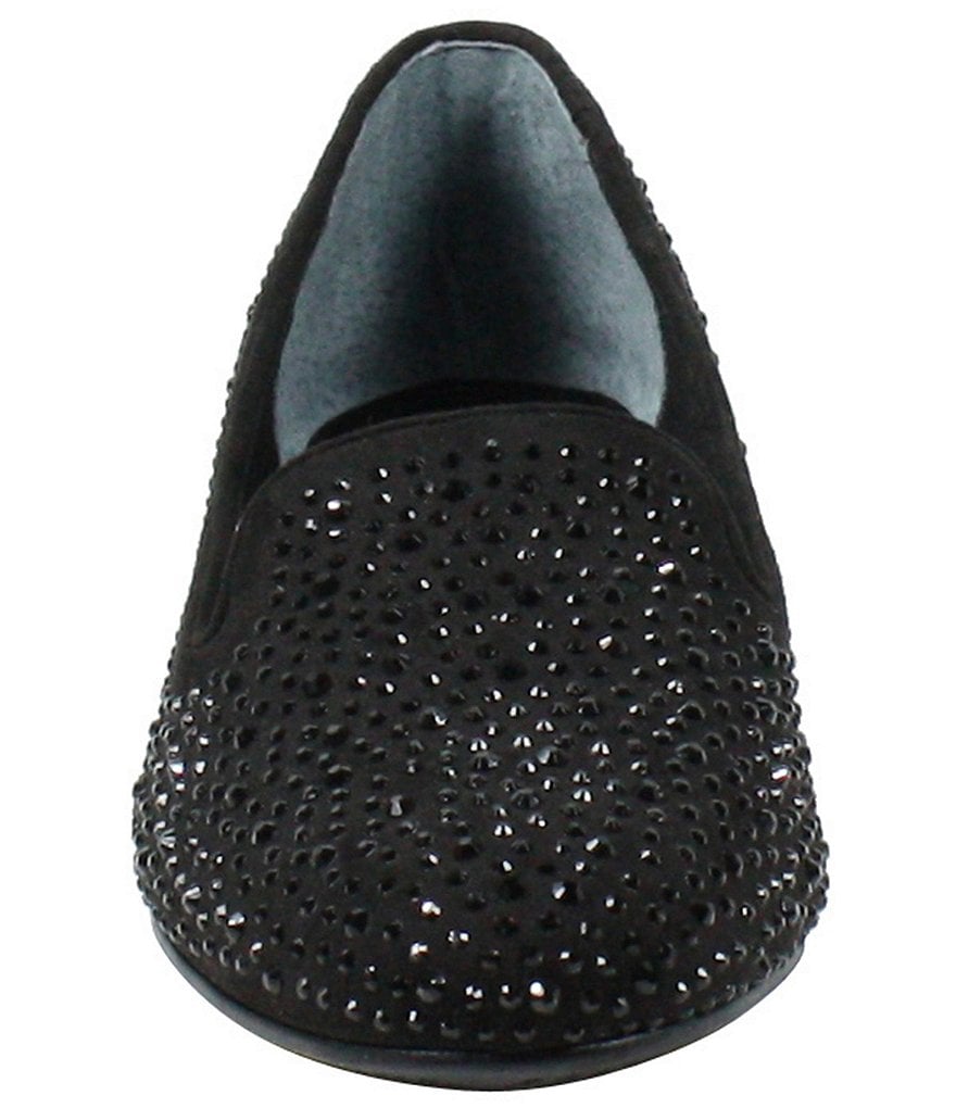 J. Renee Hanuko Suede Rhinestone Slip Ons