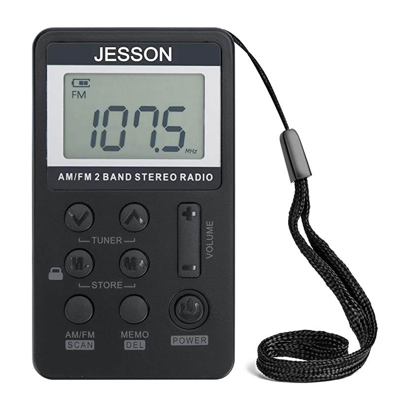Personal AM FM Pocket Radio Portable Digital Tuning Stereo Radio with Earphone and Rechargeable Battery for Walk