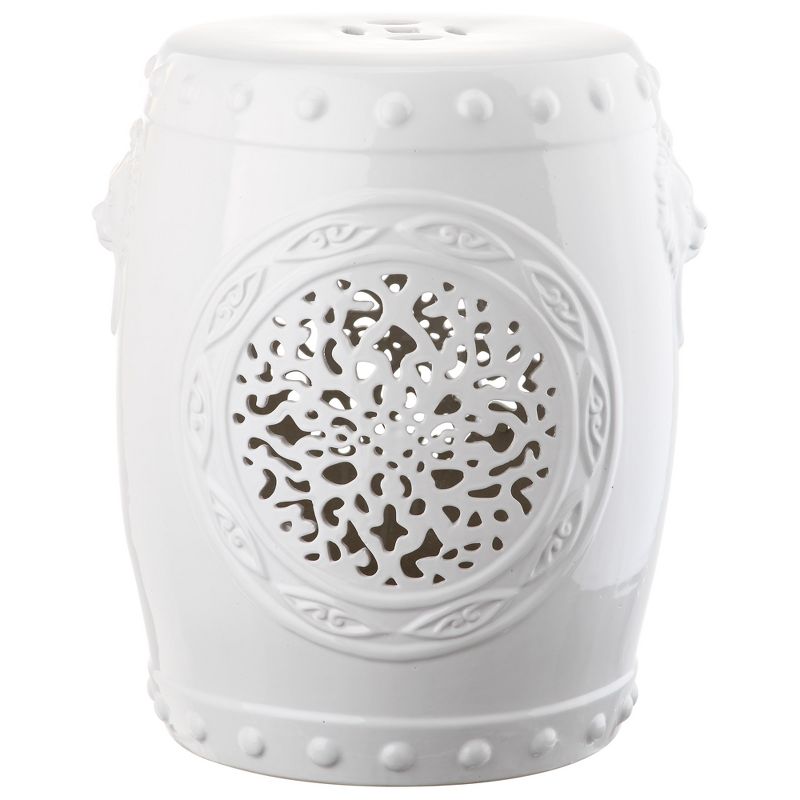 Flower Drum Garden Stool - White  - Safavieh