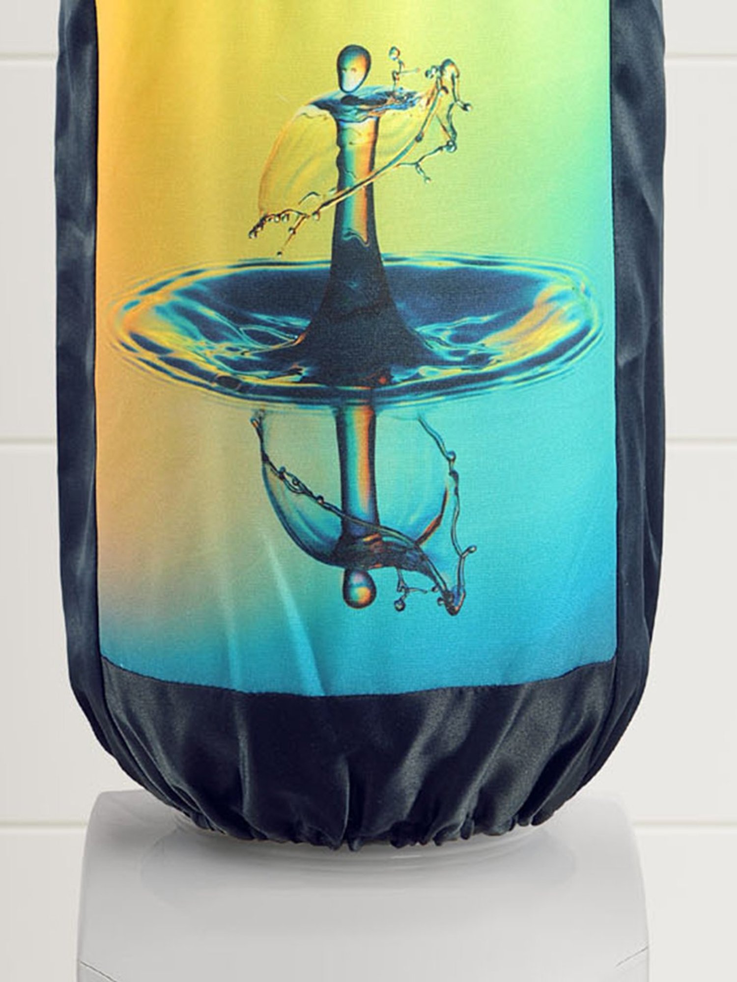 Swayam Black & Blue Cotton 20 Litre Water Dispenser Bottle Covers - Set of 1