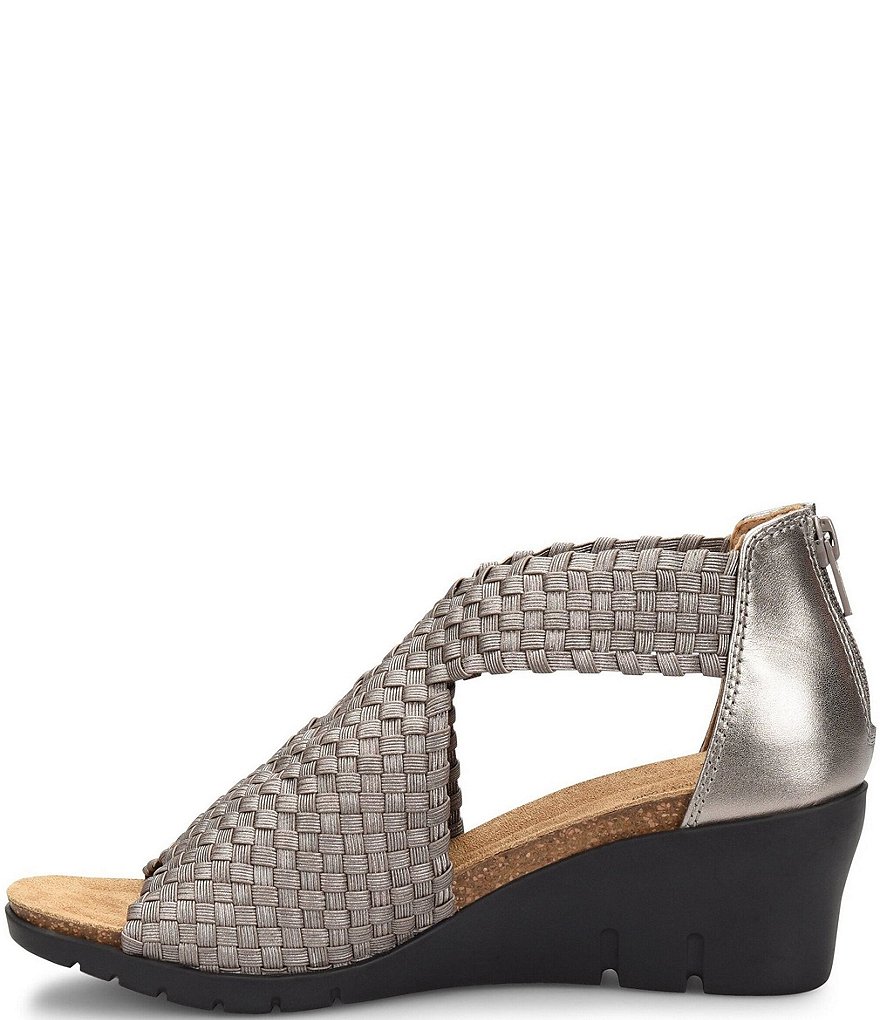 Comfortiva Alesha Woven Elastic Wedge Sandals