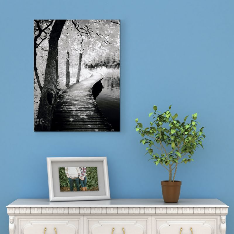 24"x36" Take A Walk By Ilona Wellman Art On Canvas Black - Fine Art Canvas