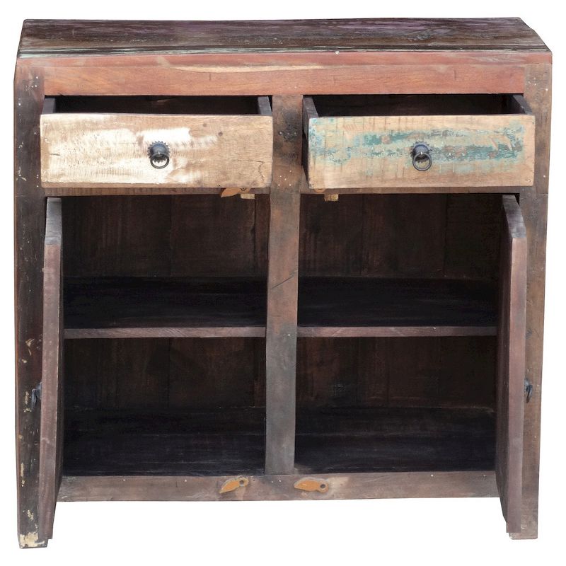 Reclaimed Wood 2-door Sideboard Cabinet - (33H x 35W x 18D )- Natural - Timbergirl