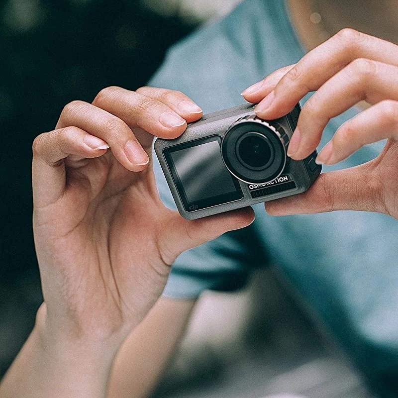 Huaye OSMO Compact Action 4K Waterproof Camera Sport Type-C Cable Protector Lens Hood Cage Compatible with DJI OSMO Action Camera Accessories ( Action Camera Extension Pole Tripod Plus)