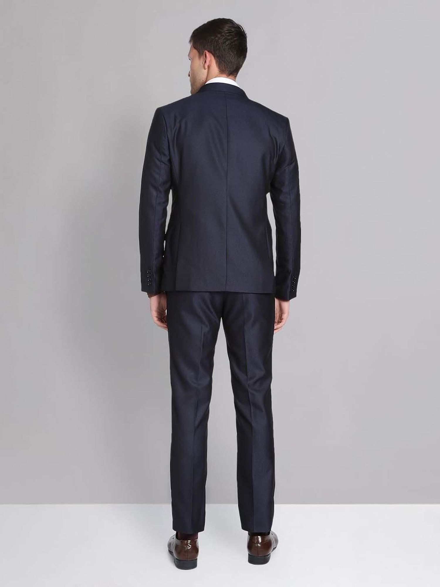 AD by Arvind Navy Regular Fit Two Piece Suit