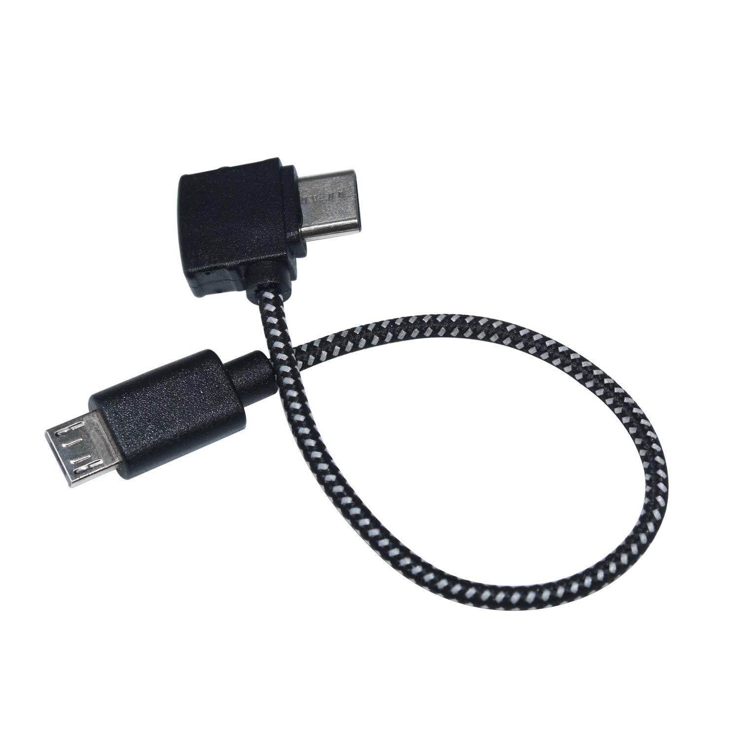 Anbee Nylon Braided Spark Lightning Cable/Android Micro-USB/USB Type-C Cable for DJI Spark & DJI Mavic Pro Drone, Fits iOS/Android Cellphone and Tablets