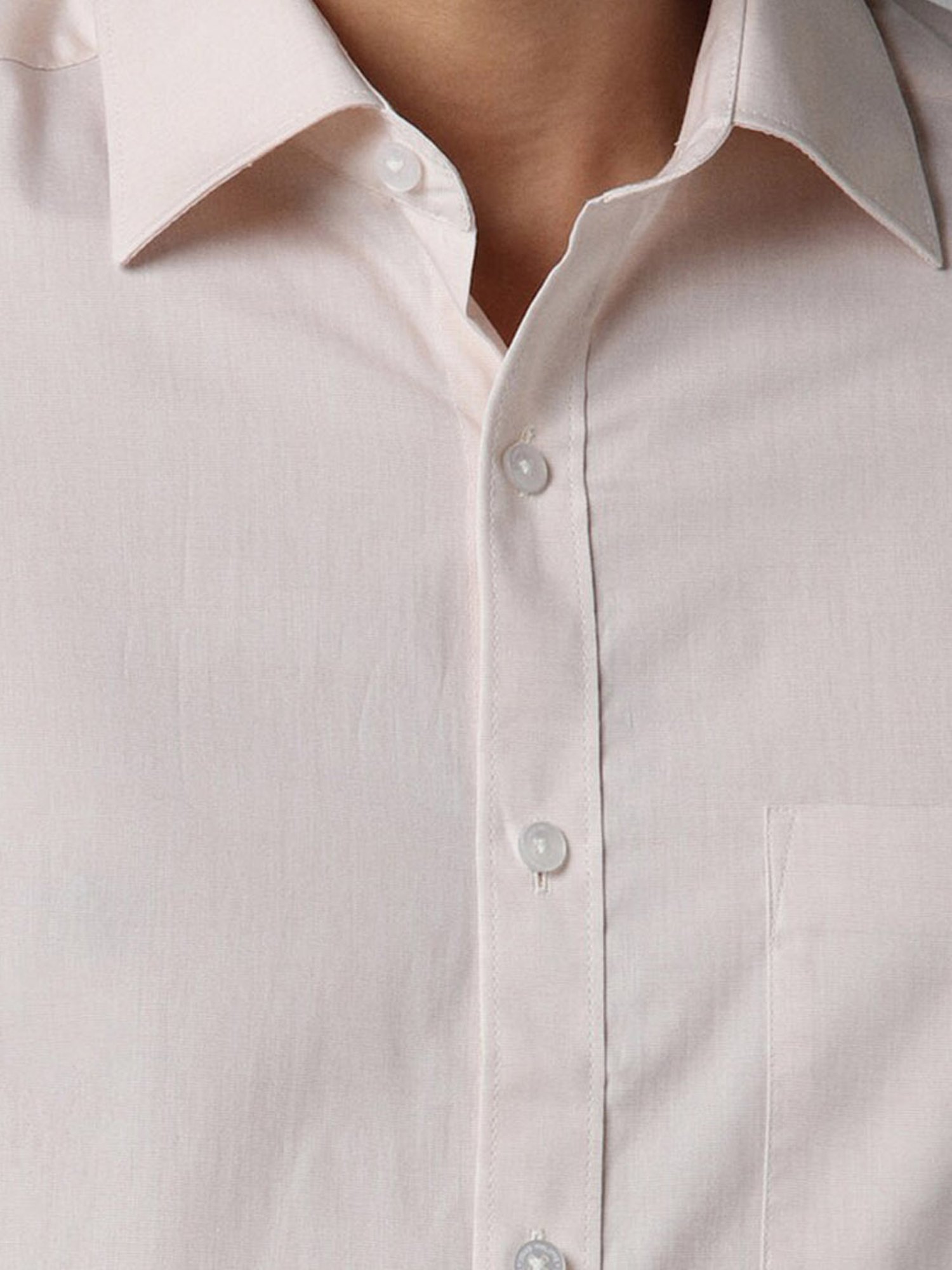 Louis Philippe Peach Cotton Regular Fit Shirt