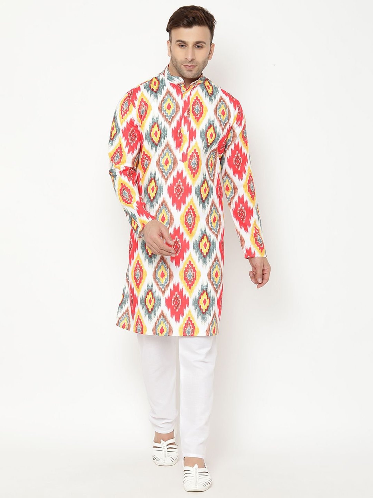 Hangup Multicolor Regular Fit Printed Kurta Bottom & Jacket Set