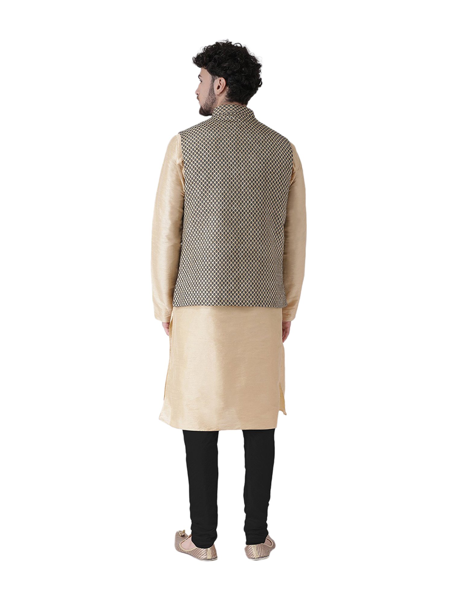 Tabard Black & Beige Regular Fit Suit