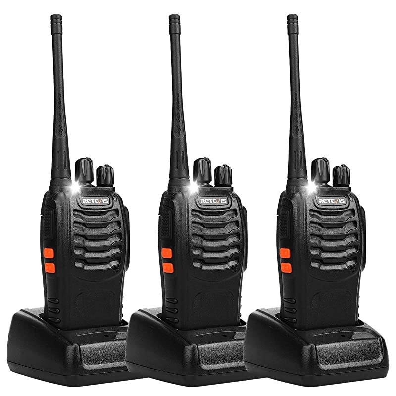 H777 Walkie Talkies for Adults Emergency Flashlight 16CH Hand Free Rechargeable Two Way Radio with USB Charger 3 Pack