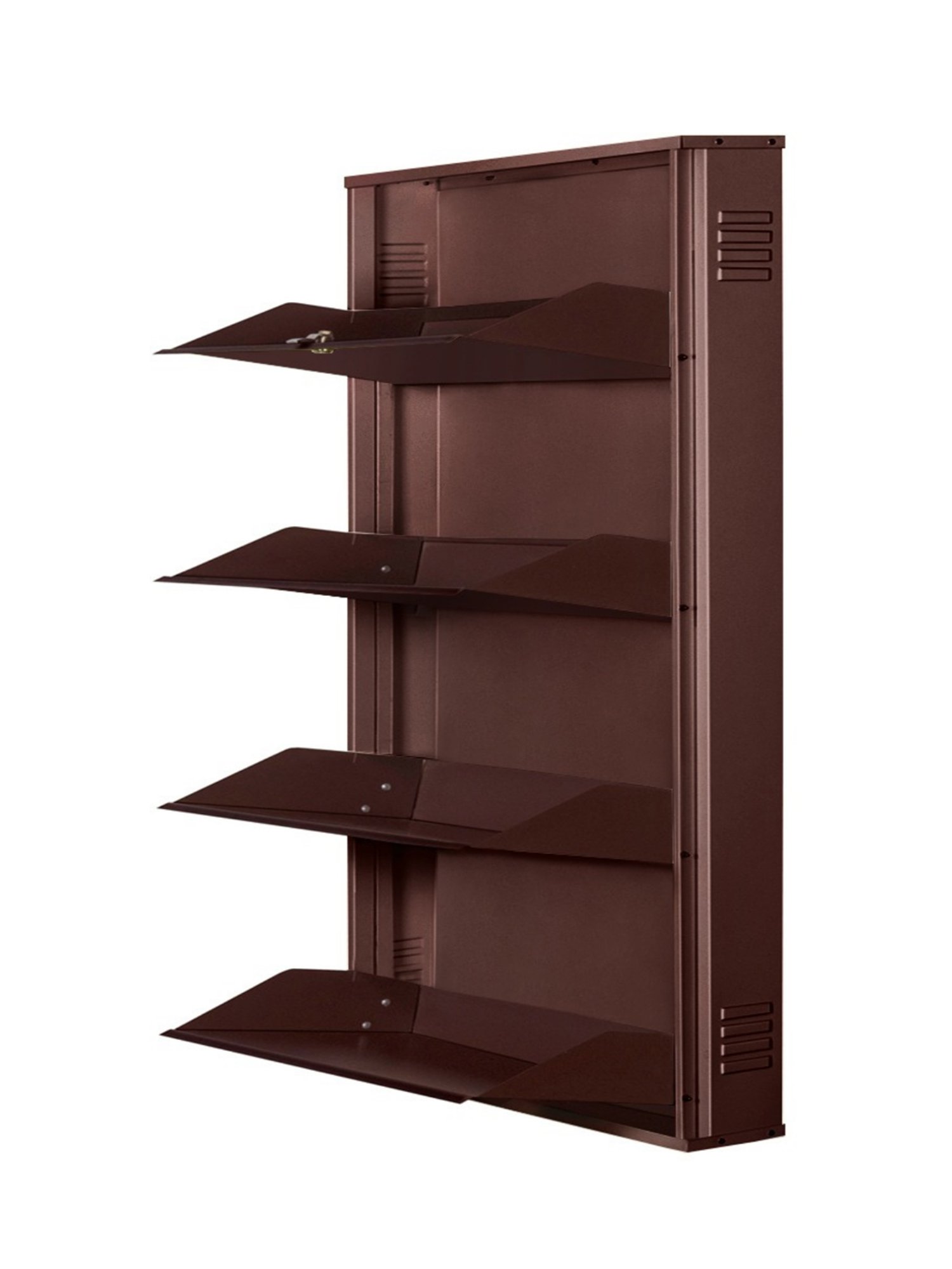 Delite Kom Metal Shoe Rack - 29" 4 Shelf, Coffee, PowderCoat, Wall Mount, DIY