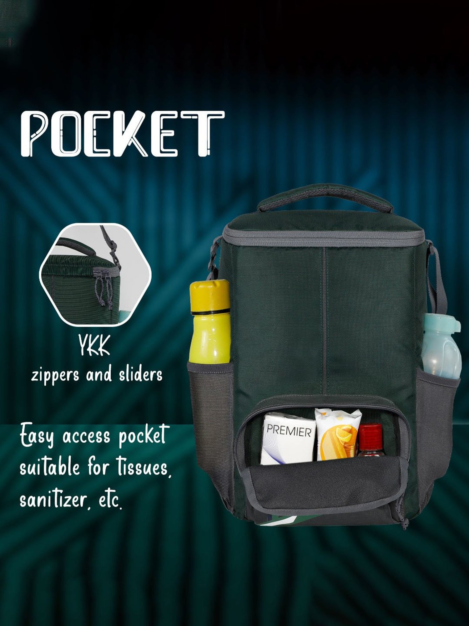 F Gear Ramen Spruce Grey Medium Lunch Bag