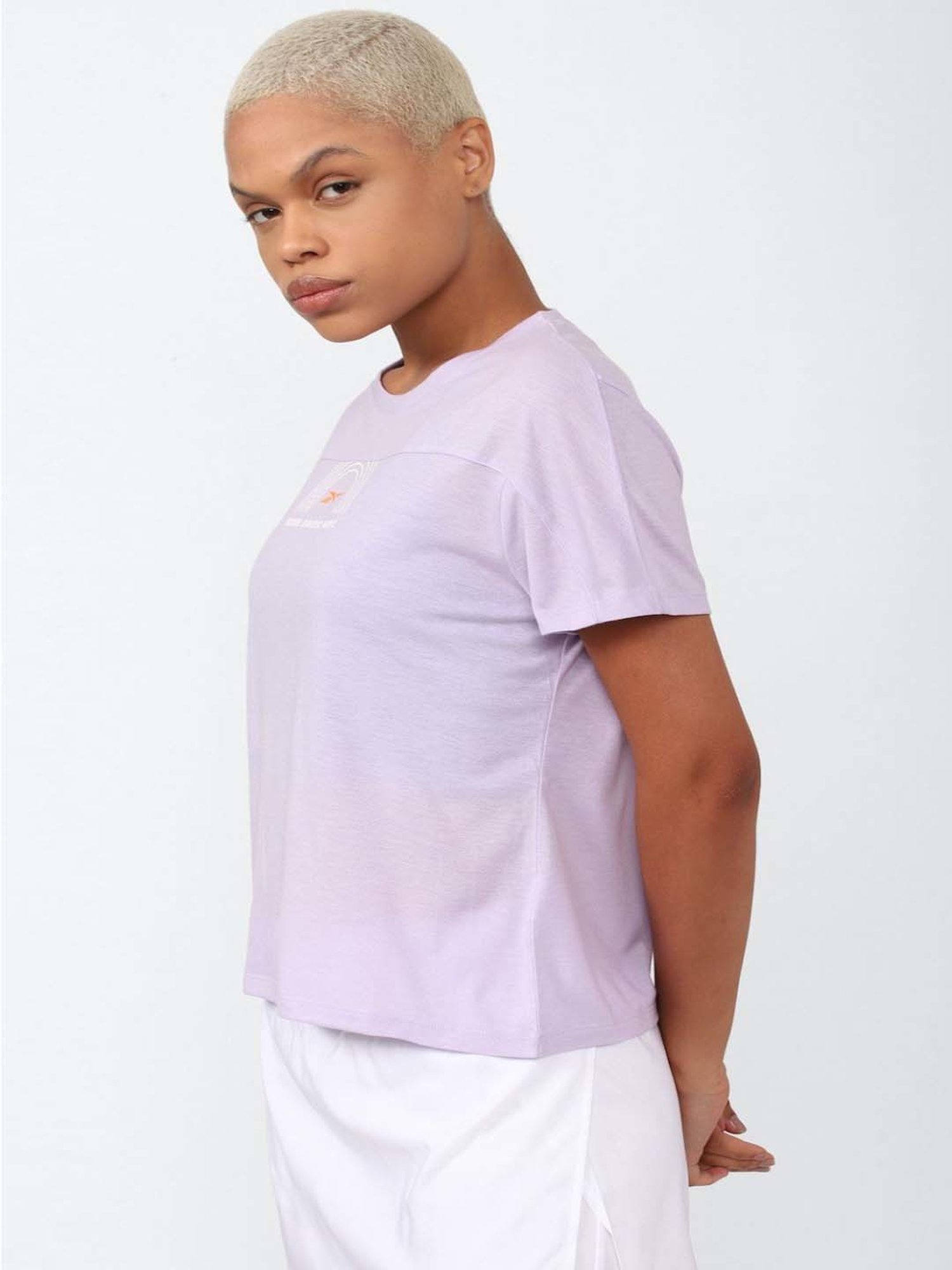 Reebok Lilac Graphic Print Sports T-Shirt
