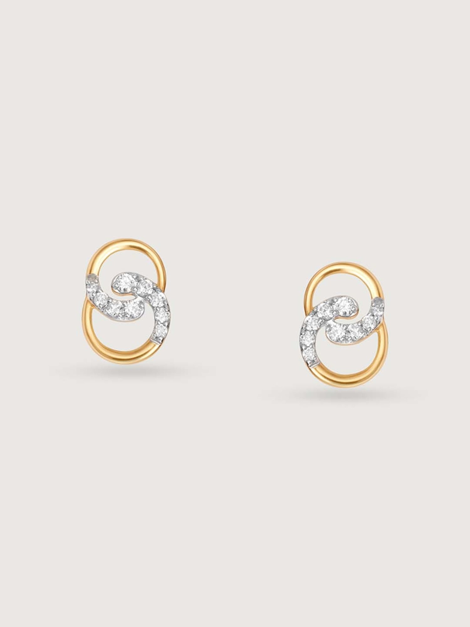 Mia by Tanishq Willow Whispers 14k Gold & Diamond Stud Earrings for Women