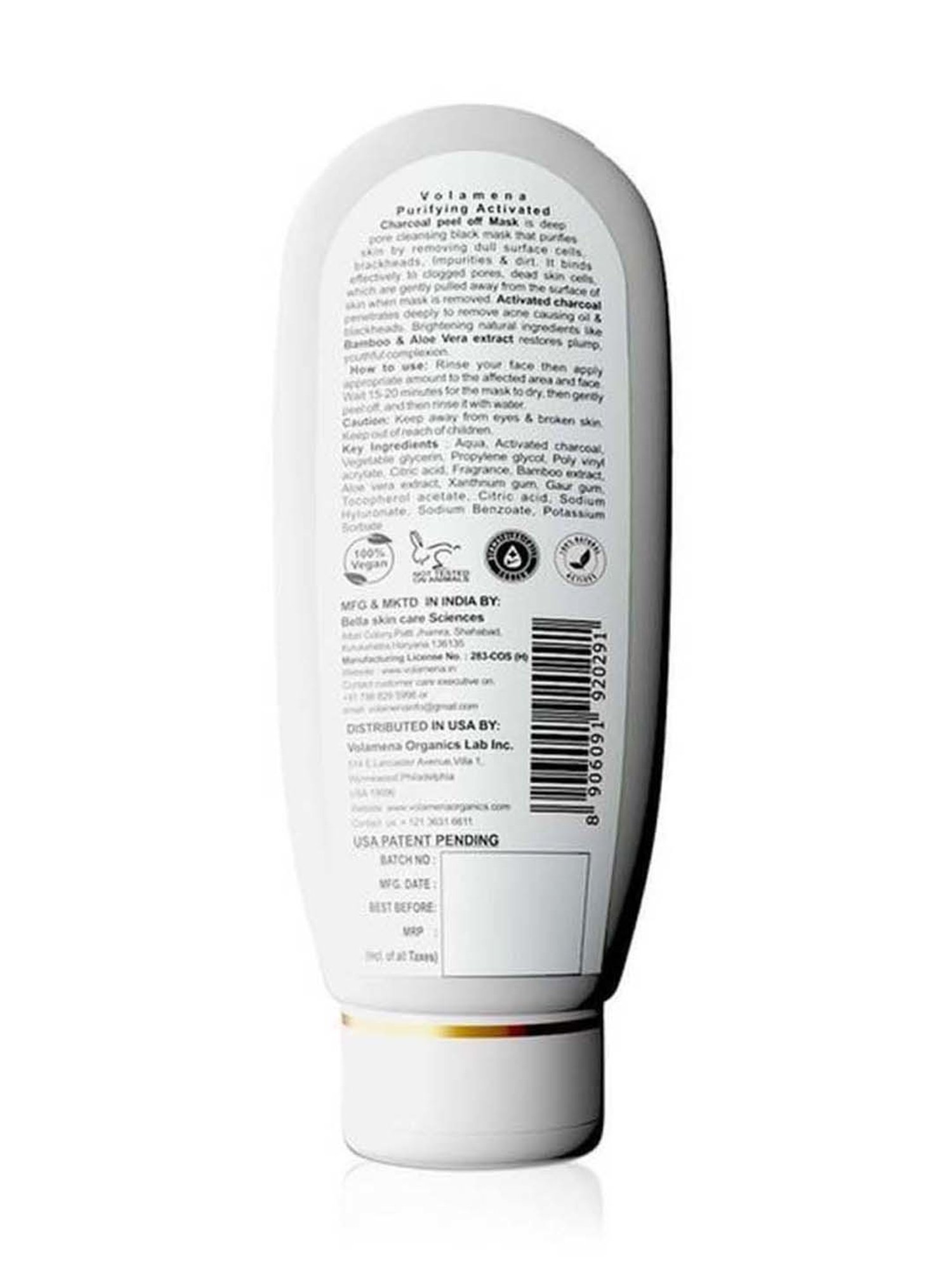 Volamena Purifying Activated Charcoal Peel Off Mask - 120 ml