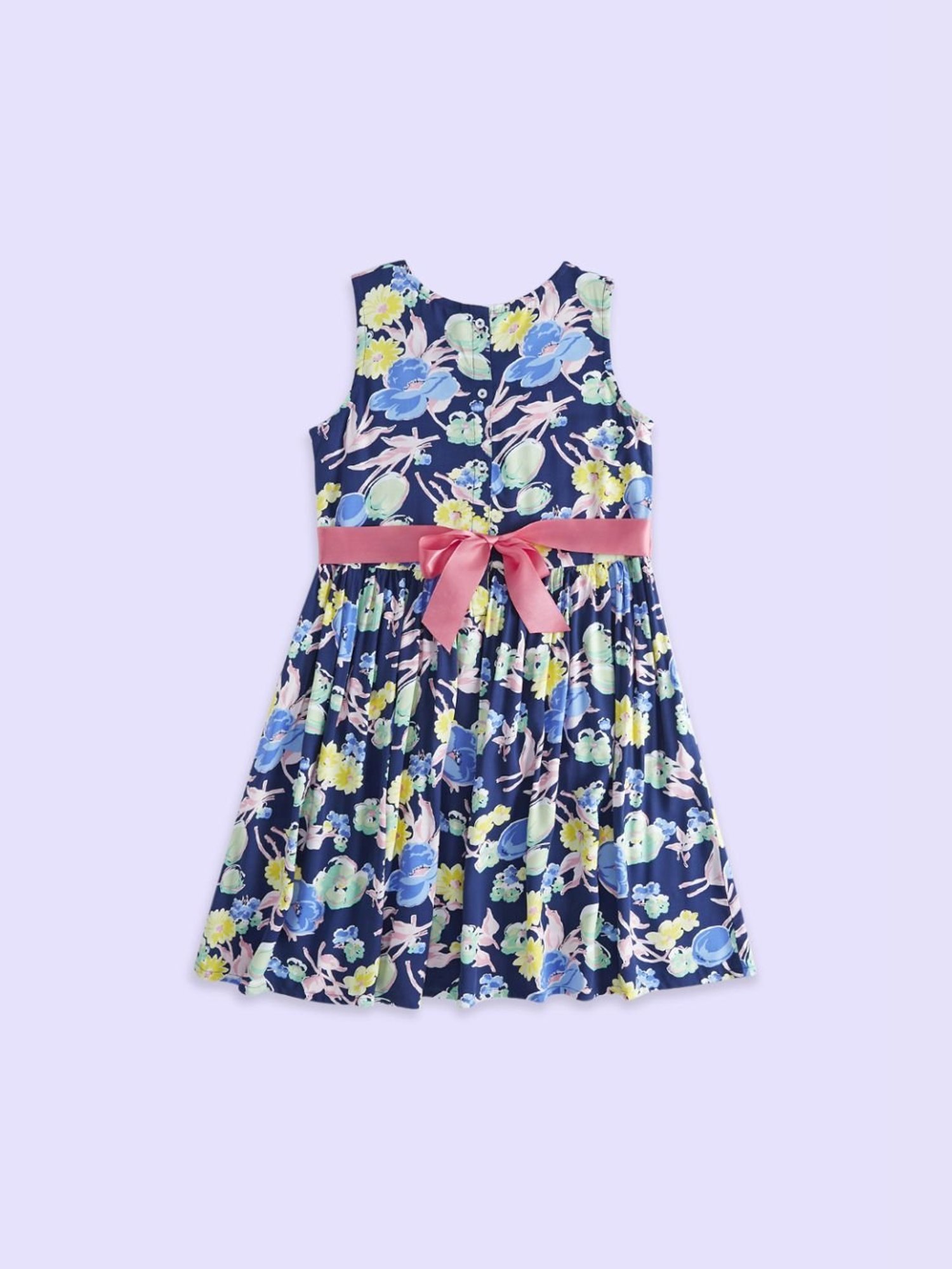 Pantaloons Junior Blue Cotton Floral Print Dress