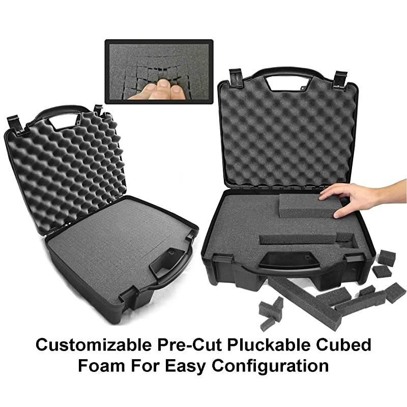 Wireless Microphone System Hard Case with Customizable Foam Fits Pyle Pro PDWM3400, PDWM3375 Premier Series Uhf, Handheld Mics, Pyle Body Pack Transmitters, Headsets and Lavalier