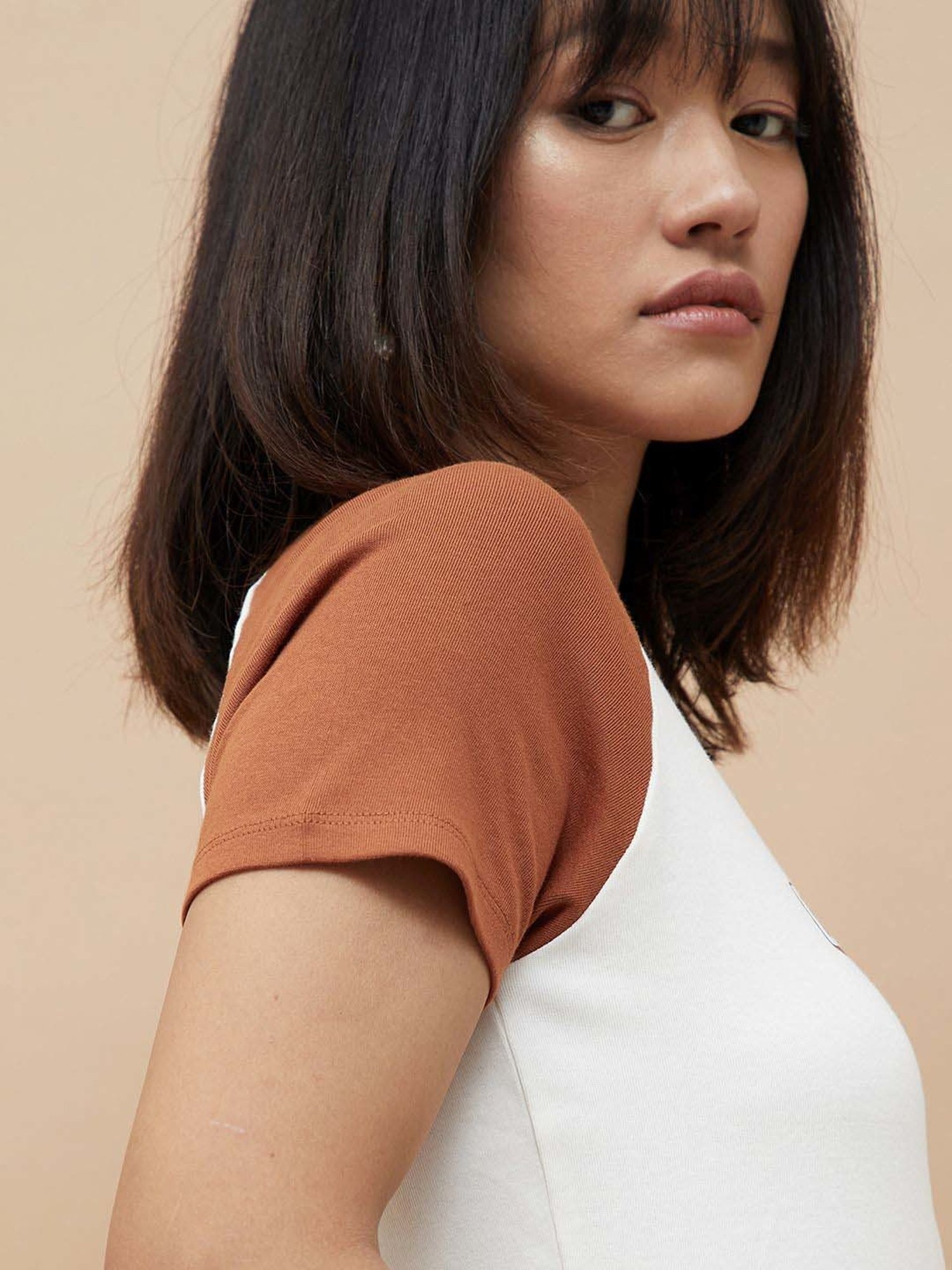 Ginger by Lifestyle Off-White Cotton Printed T-Shirt