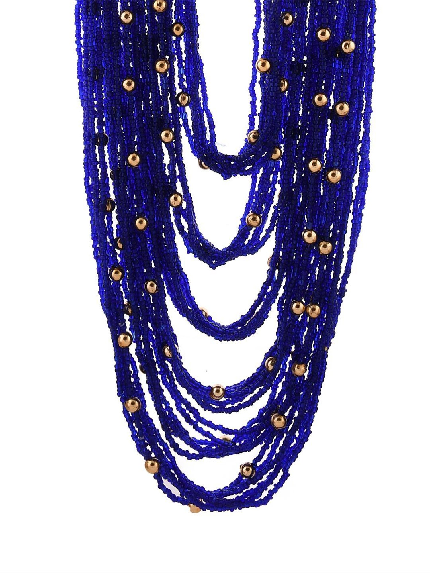 Imli Street Blue Long Beaded Handcrafted Necklace