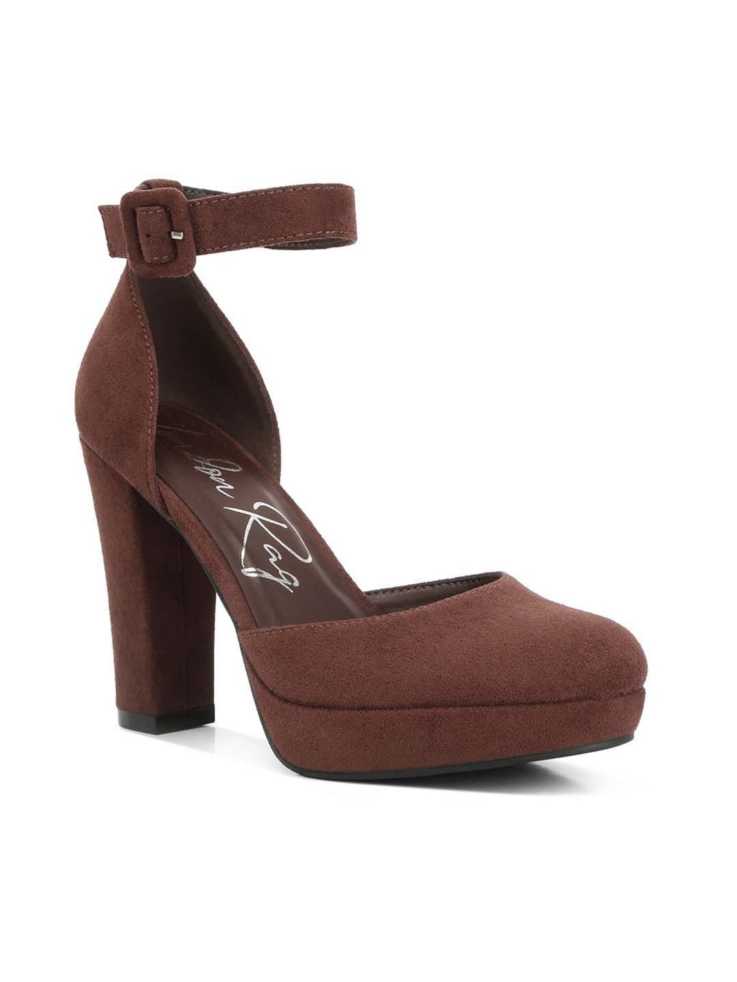 London Rag Women's Brown Ankle Strap Sandals