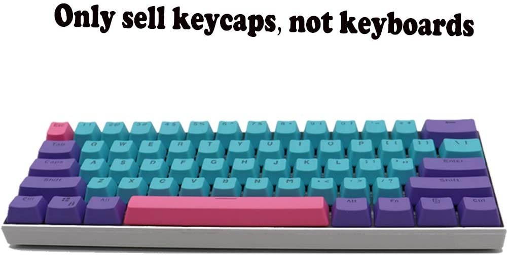 HYSSP 61-Key PBT Cherry Keycaps, 60% Mechanical Keyboard Keycaps ANSI Layout OEM Profile Keycaps, Suitable for Cherry MX Switch/RK 61 / Anne pro 2 / Ducky one 2 Mechanical Keyboard (Keycaps Only)