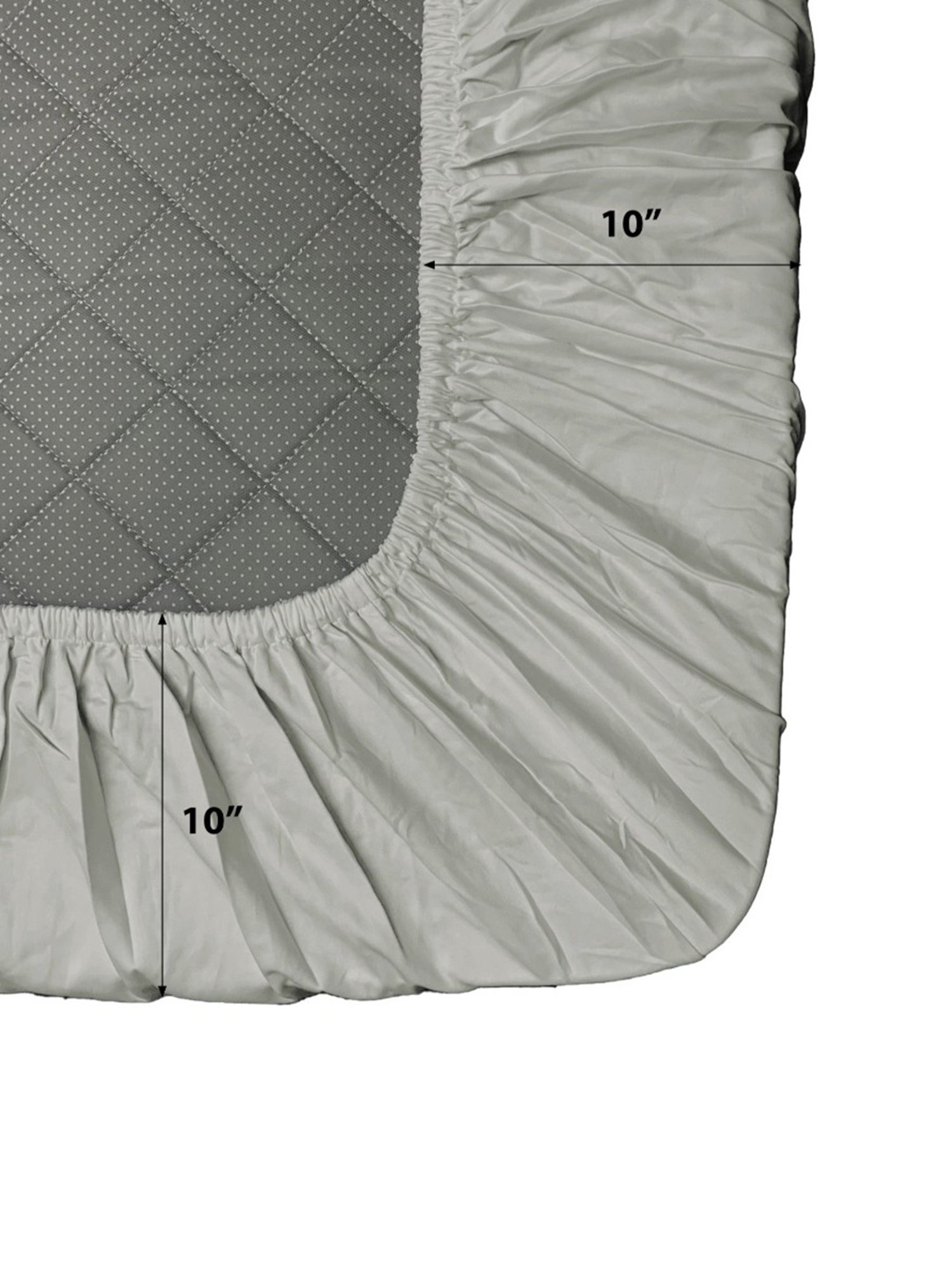 Stoa Paris Grey 300 TC Polyester Single Fitted Sheet with 1 Pillow Cover