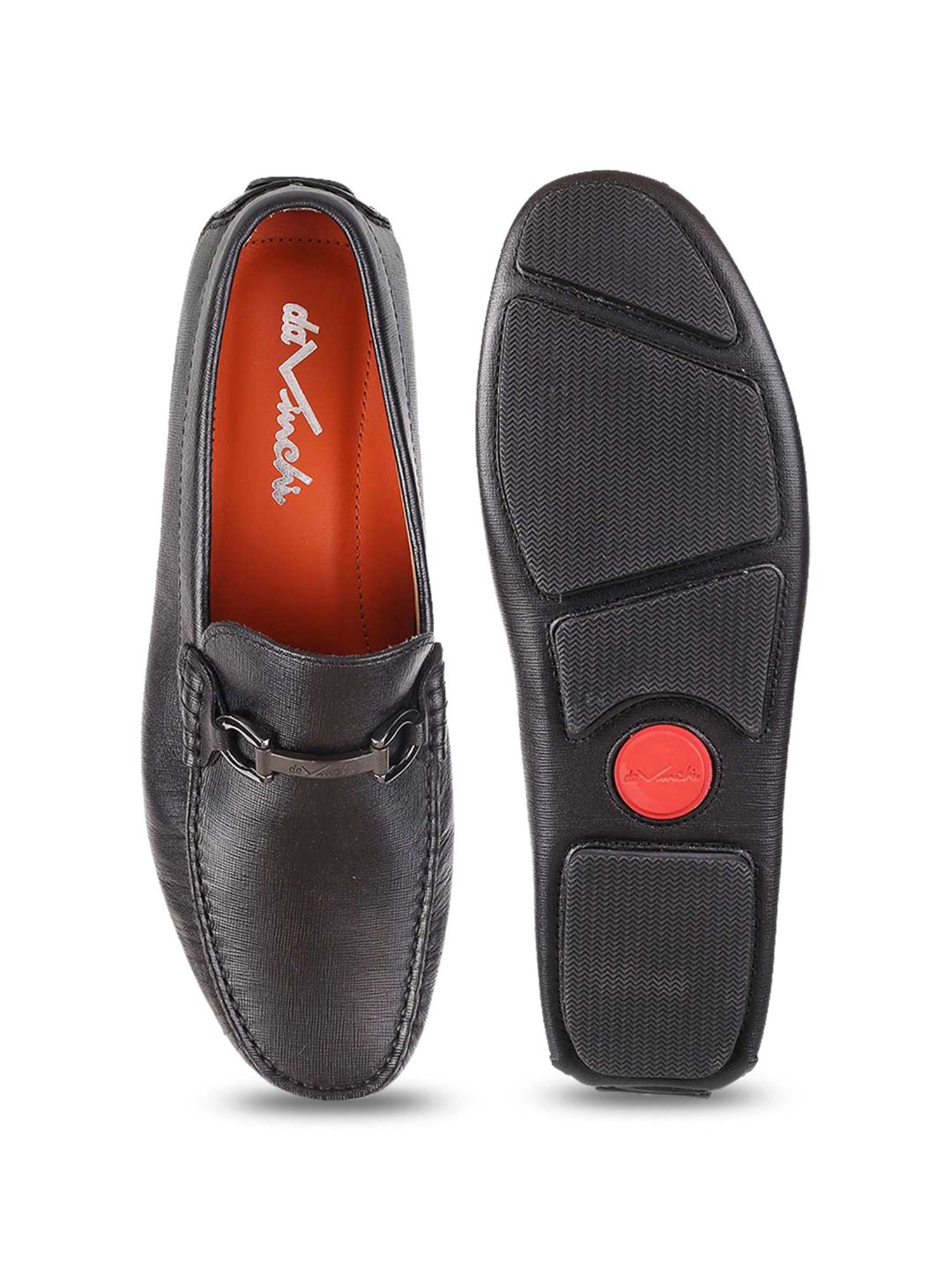 Da Vinchi by Metro Men's Black Casual Loafers