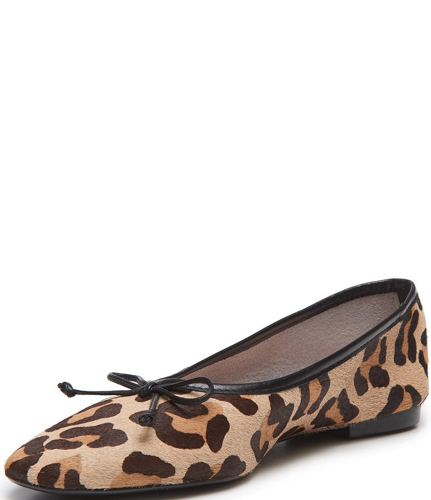 Schutz Arissa Leopard Print Pony Hair Ballet Flats