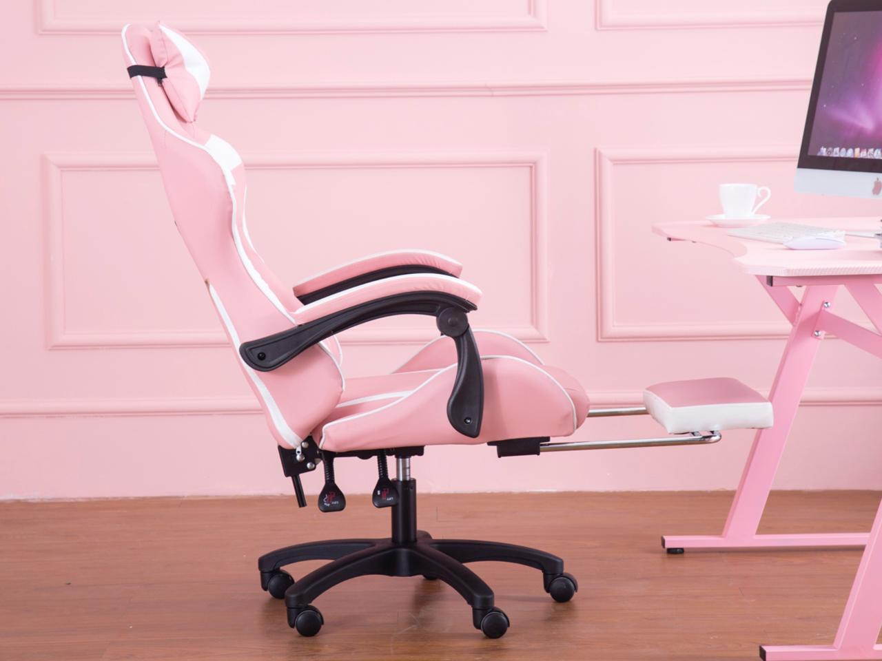 Gaming Chair, Office Computer Game Chair, Height Adjustment Recliner Swivel Rocker with Headrest and Lumbar Pillow E-Sports Chair