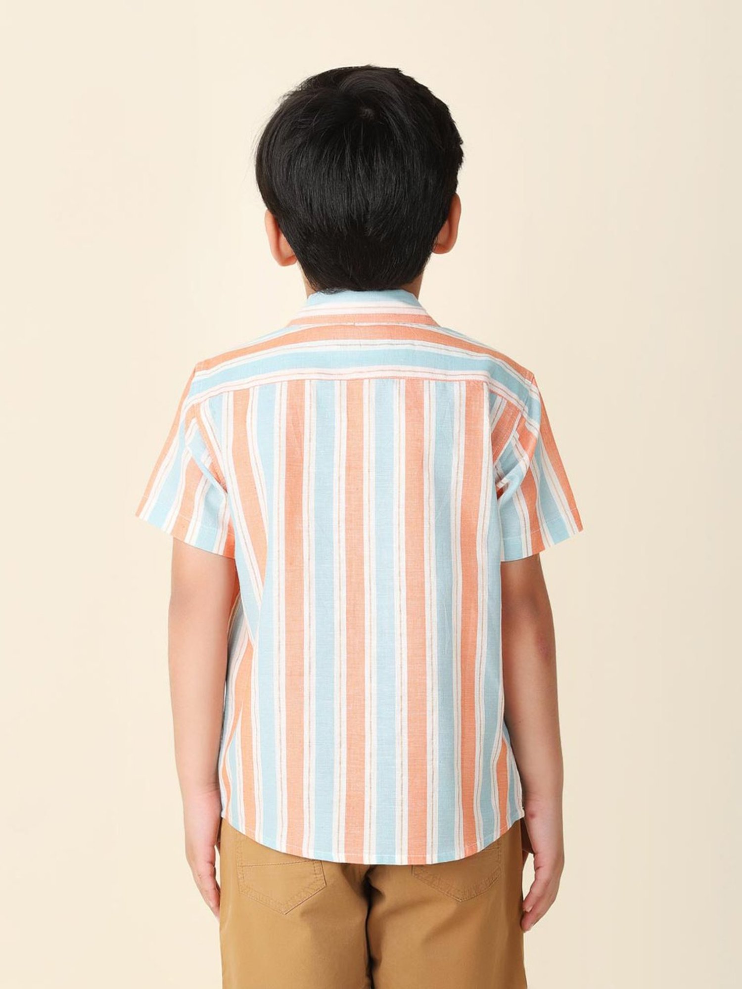 Fabindia Kids White Striped Shirt