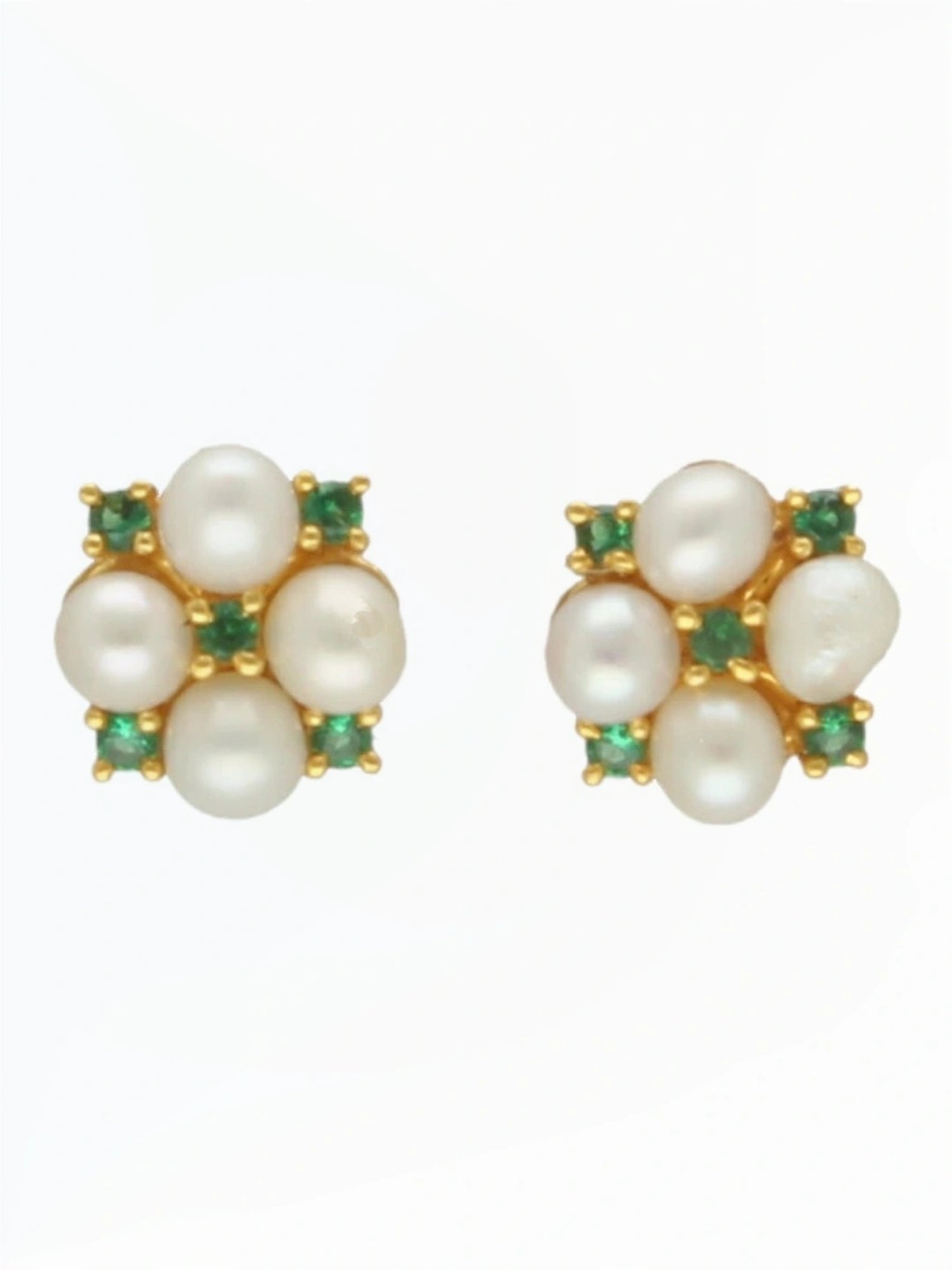 Sri Jagdamba Pearls 22k Anvi Gold Earrings with Freshwater Pearls - 1.374 gms