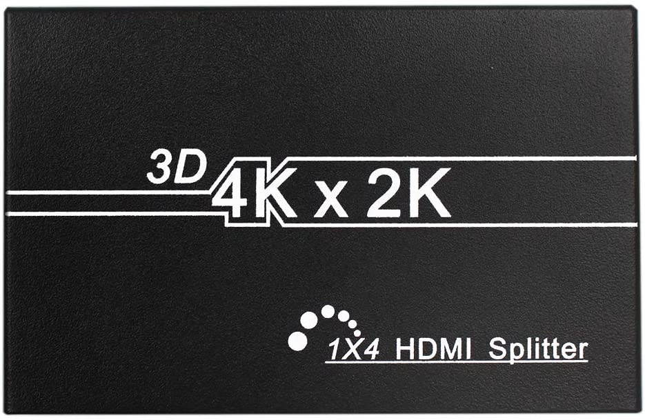 Wiistar HDMI Splitter Video Converter 1x4 Full HD 1080P 4Kx2K@30Hz 1 Input 4 Output V1.4 for Xbox PS3 PS4 Fire Stick Roku Blu-Ray Player HDTV