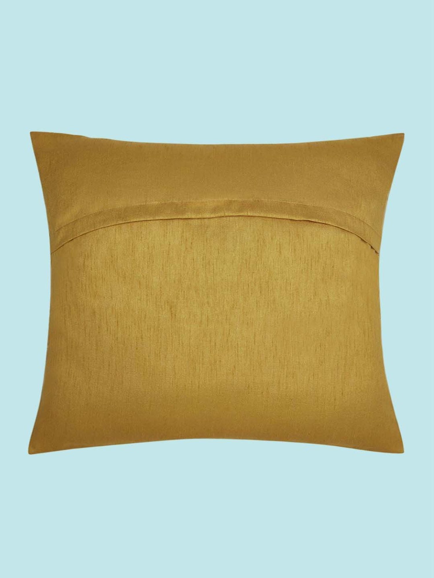 Living Scapes by Pantaloons Yellow Cotton Cushion Cover