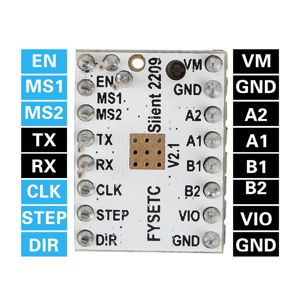 Stepper Motor Driver TMC2209 V2.1 Stepsticks for 3D Printer Mute Replacement 2.8A 5set