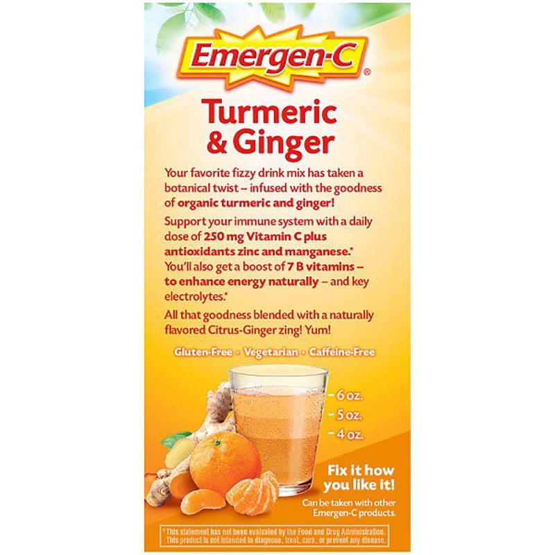 Emergen-C Turmeric & Ginger Powder - Citrus-Ginger - 18ct