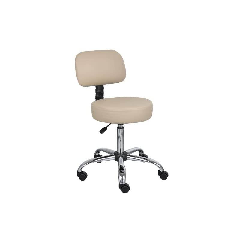 Be Well Medical Spa Stool with Back in Beige