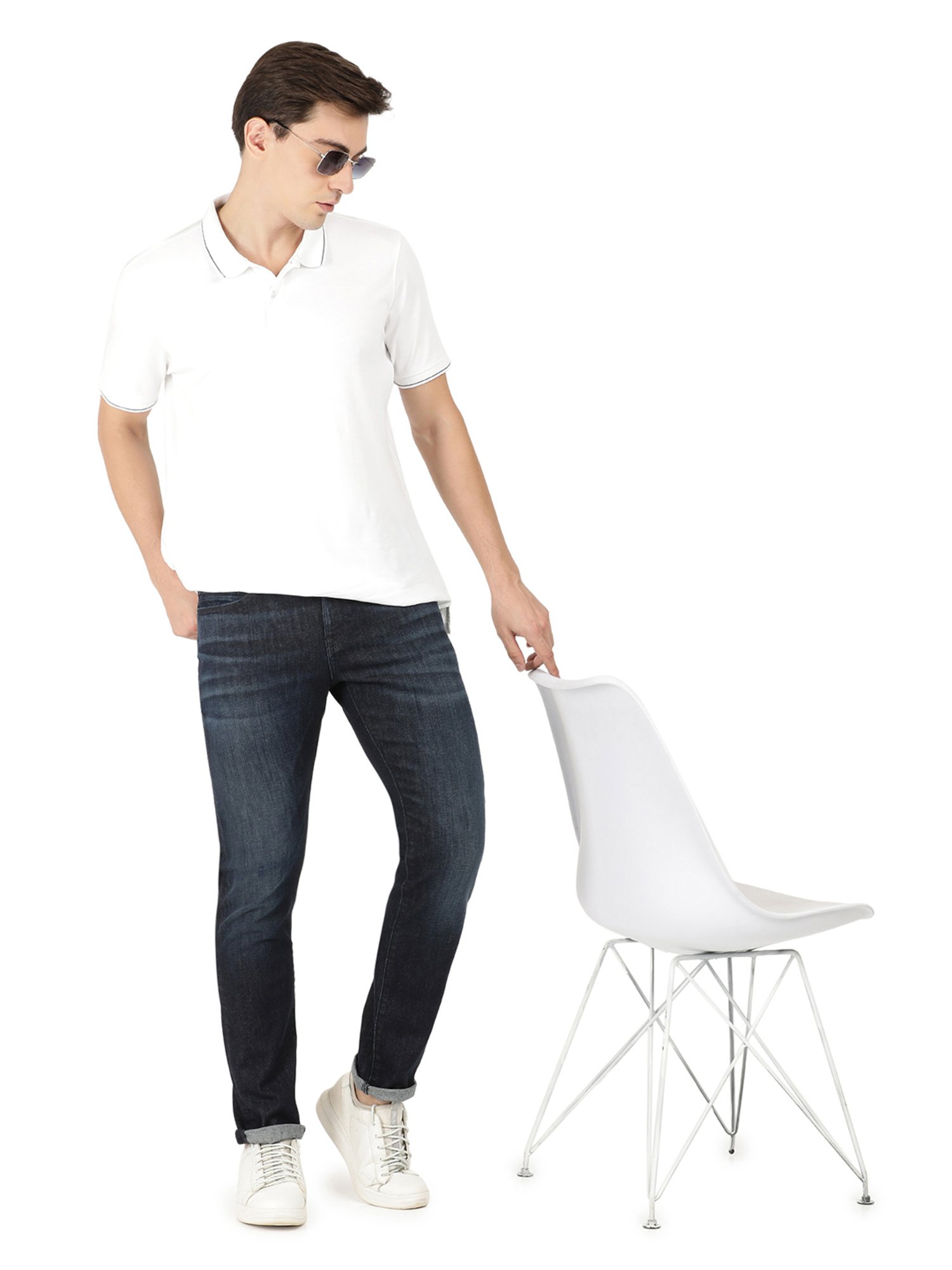 EVERBLUE Blue Comfort Slim Midrise Stretchable Jeans