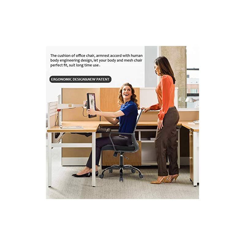 Office Chair Ergonomic Desk Chair Swivel Rolling Computer Chair Executive Lumbar Support Task Mesh Chair Adjustable Stool for Women Men (White)