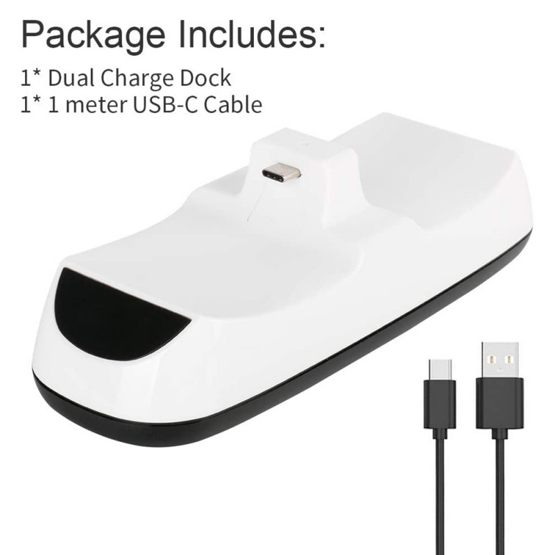 Ochine Dual Charger For PS5 Controller,Wechip Fast Charging Station Charger Dock With LED Indicator Safety Chip Protection Portable Gaming Charging Station Stand For Playstation 5 / PS5 Controller